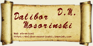 Dalibor Mošorinski vizit kartica